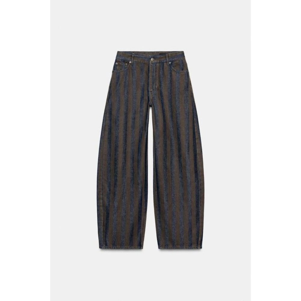 ZARA ZW COLLECTION BARREL MID-WAIST JEANS